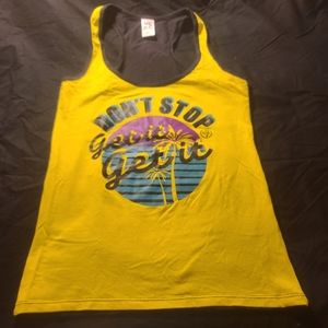 Yellow Zumba racerback tank